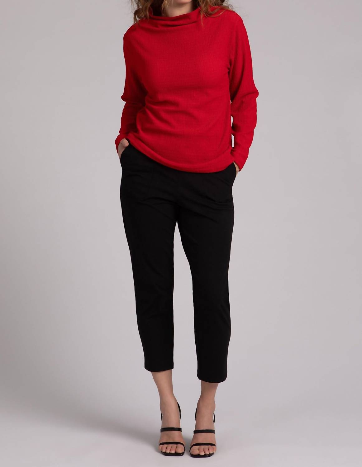 Sympli - Popcorn Waffle Funnel Neck Top