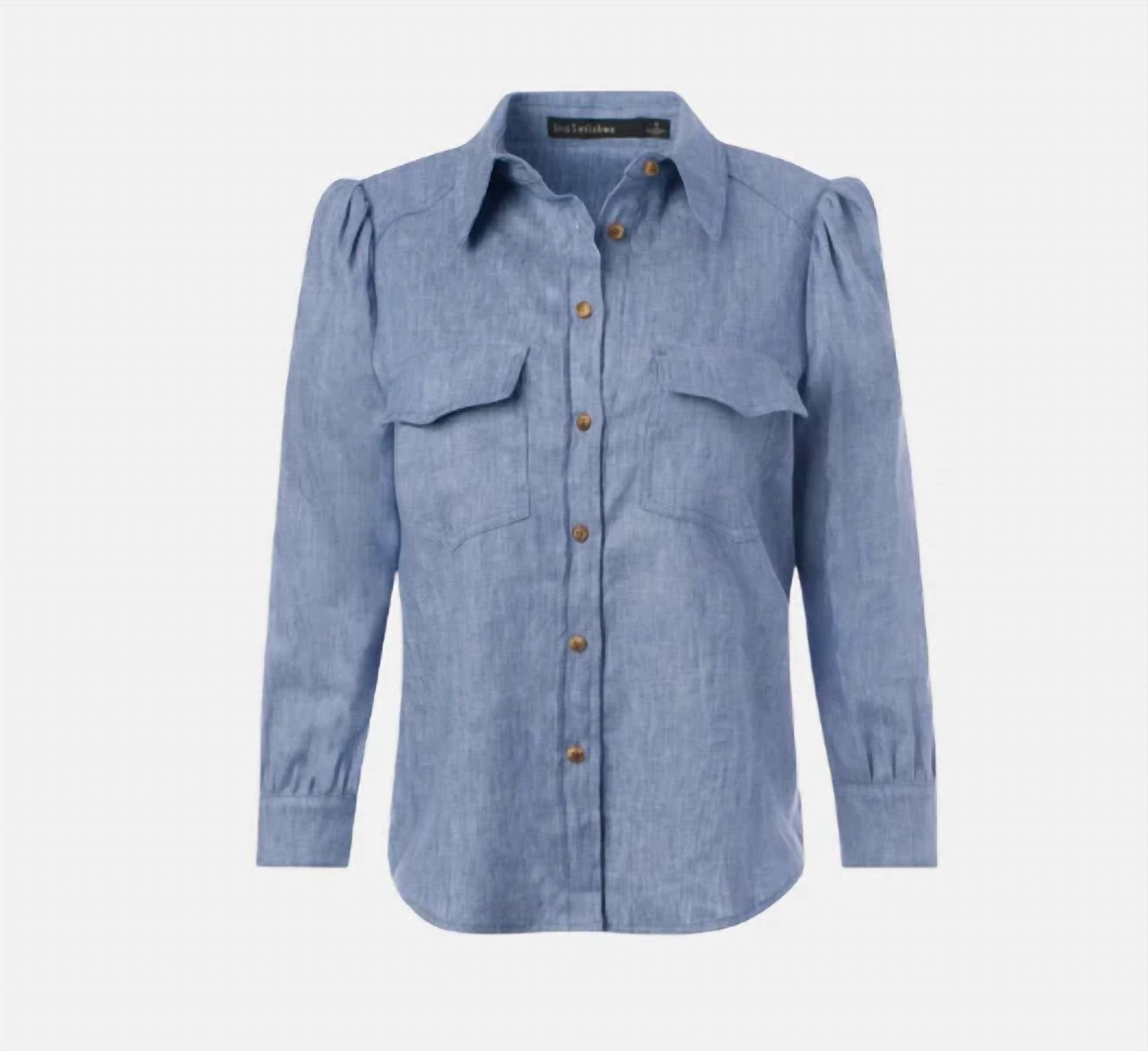 Iris - Three Quarter Sleeve Button-up Shirt
