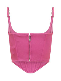 Versace - Medusa Motif Square Neck Corset Top
