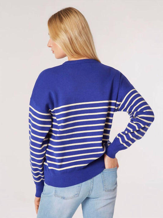 Apricot - Crew Neck Stripe Sweater