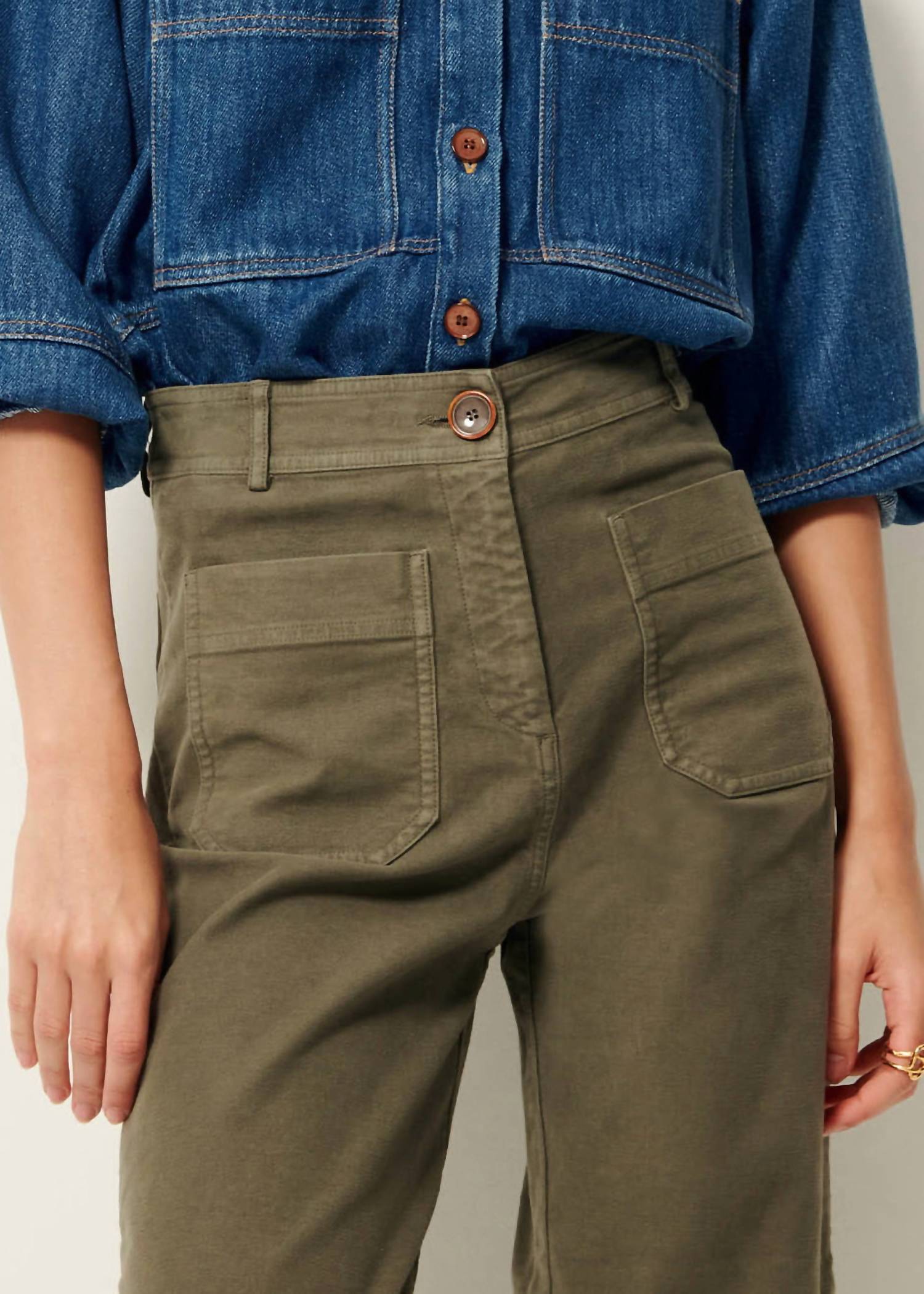 Sessun - Hudpeach Semi-wide Crop Pants