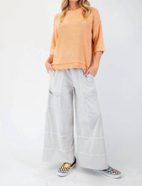 Easel - Josie Mineral Washed Terry Knit Pants