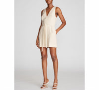 Halston Jordan V Neck Romper in buff - women's pants - alternate view