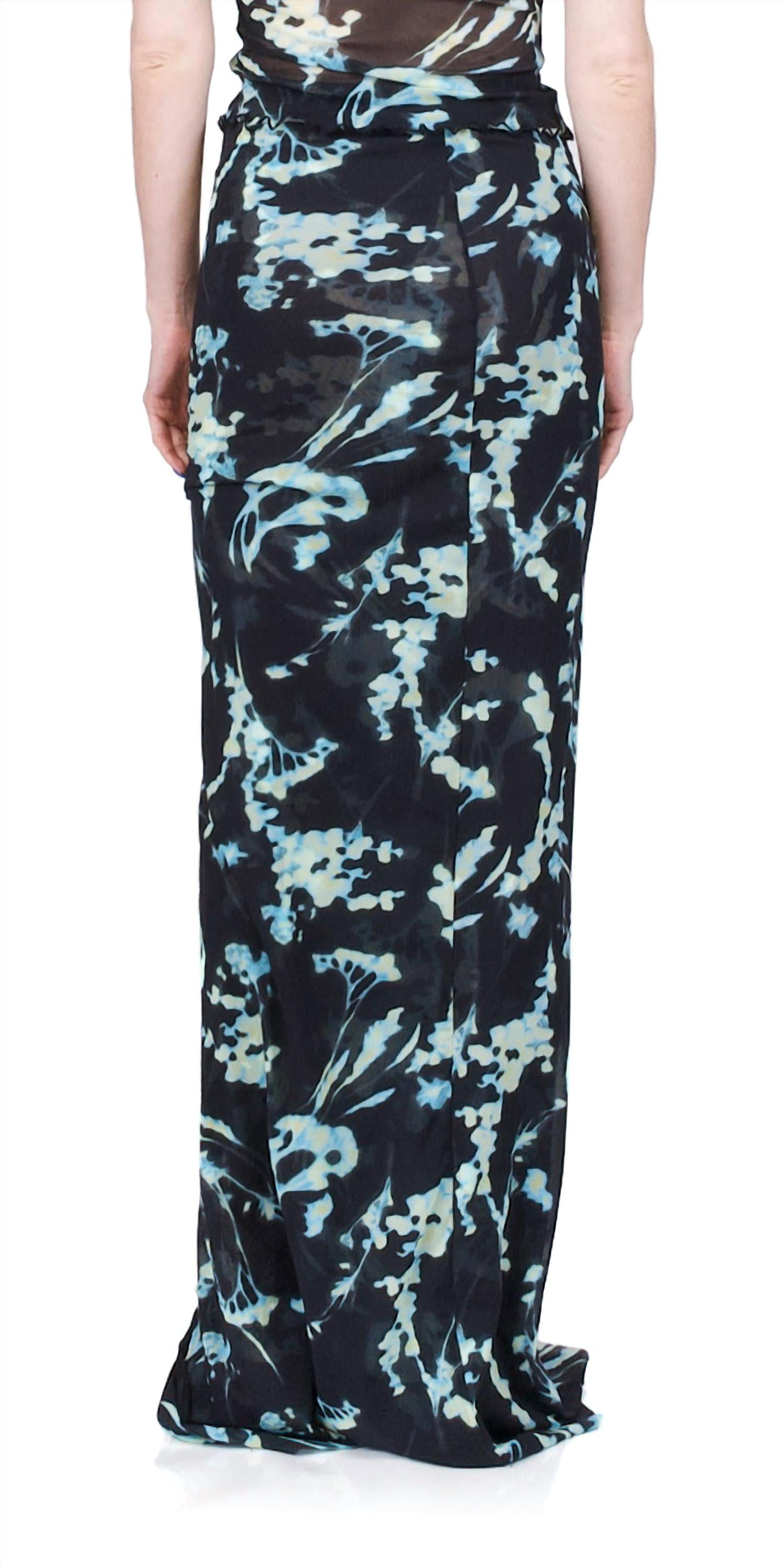 Priscavera - Mesh Button Down Maxi Skirt