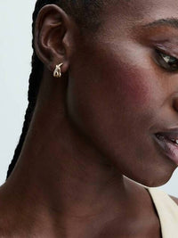 Pandora - Crossover Pave Hoop Earrings