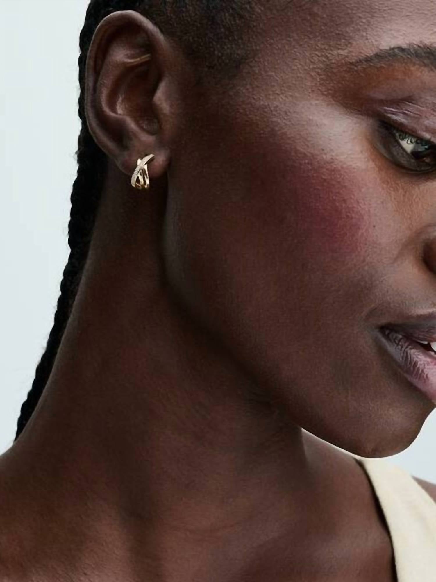 Pandora - Crossover Pave Hoop Earrings