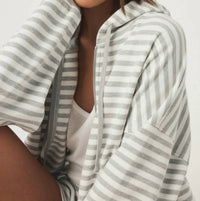 Splendid - Stripe Terry Zip Up Hoodie