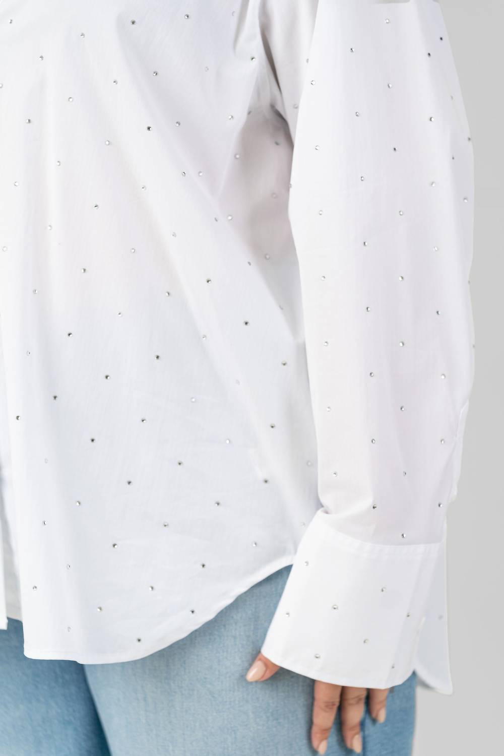 Good American - Crystal Good Button Down Long Lseeve Shirt - Plus