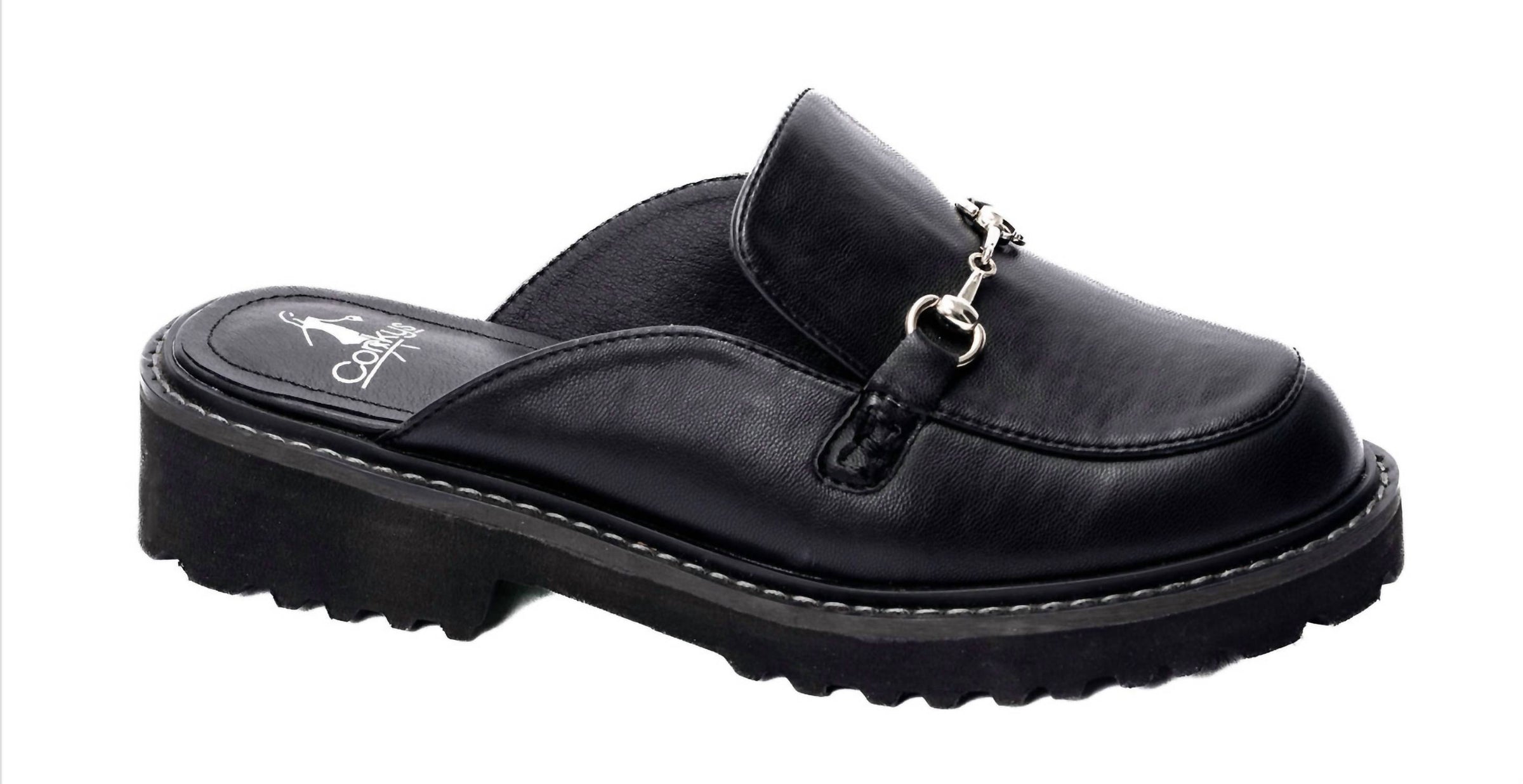 Corkys Footwear Womens Wingin It Heeled Mule in black smooth - women's shoe - alternate view
