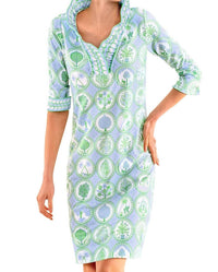 Gretchen Scott - Ruffle Neck 3/4 Sleeve Dress