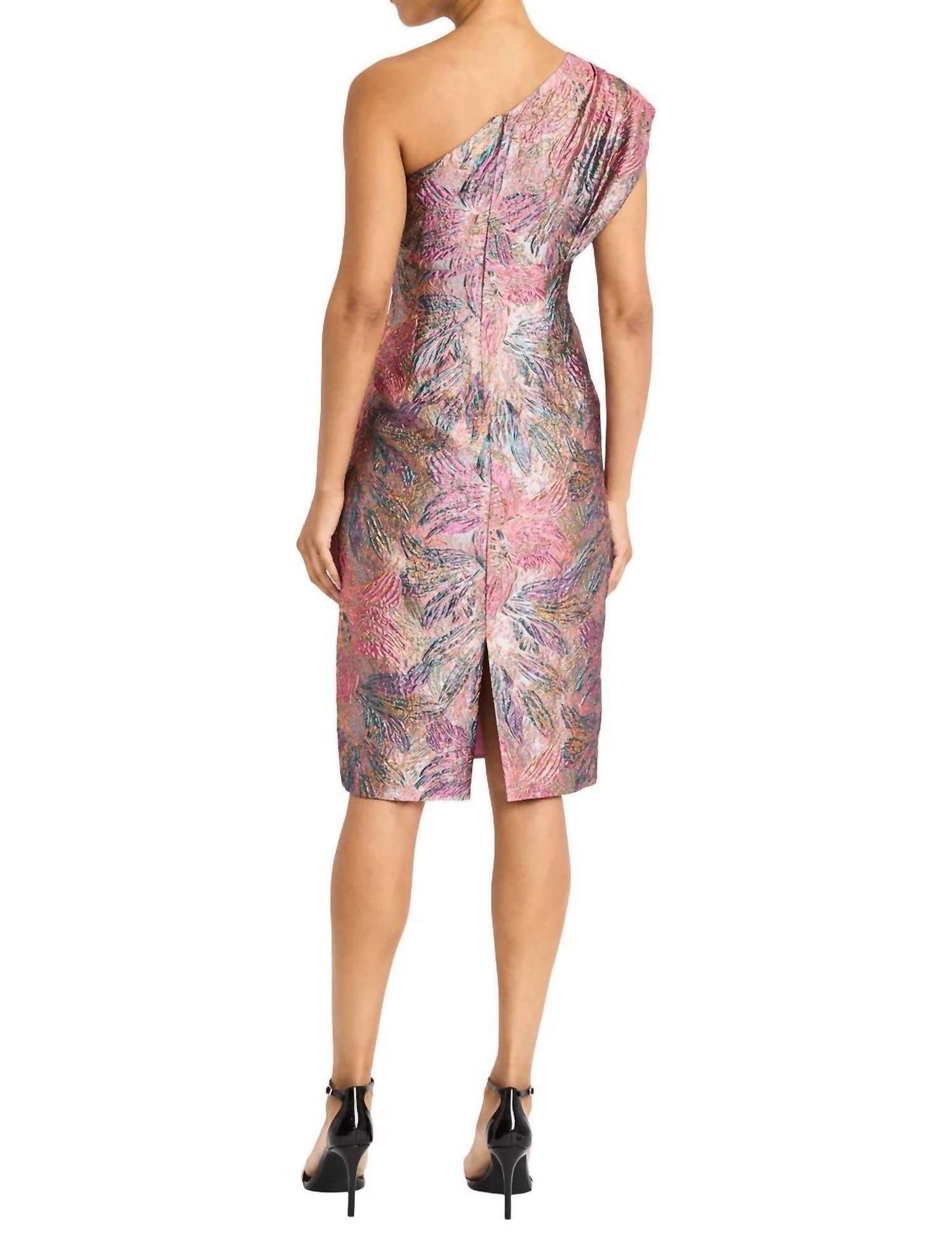 Maggy London - One Shoulder Brocade Dress