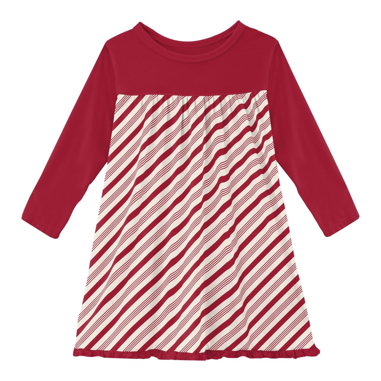 Kickee - Girls' Print Classic Long Sleeve Swing Dress