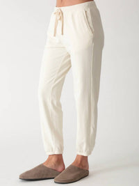 Electric & Rose Classic Spiral Jogger in ivory - women's pants - detail view