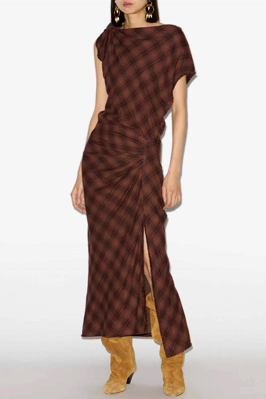 Isabel Marant - Naerys Asymmetrical Checkered Dress