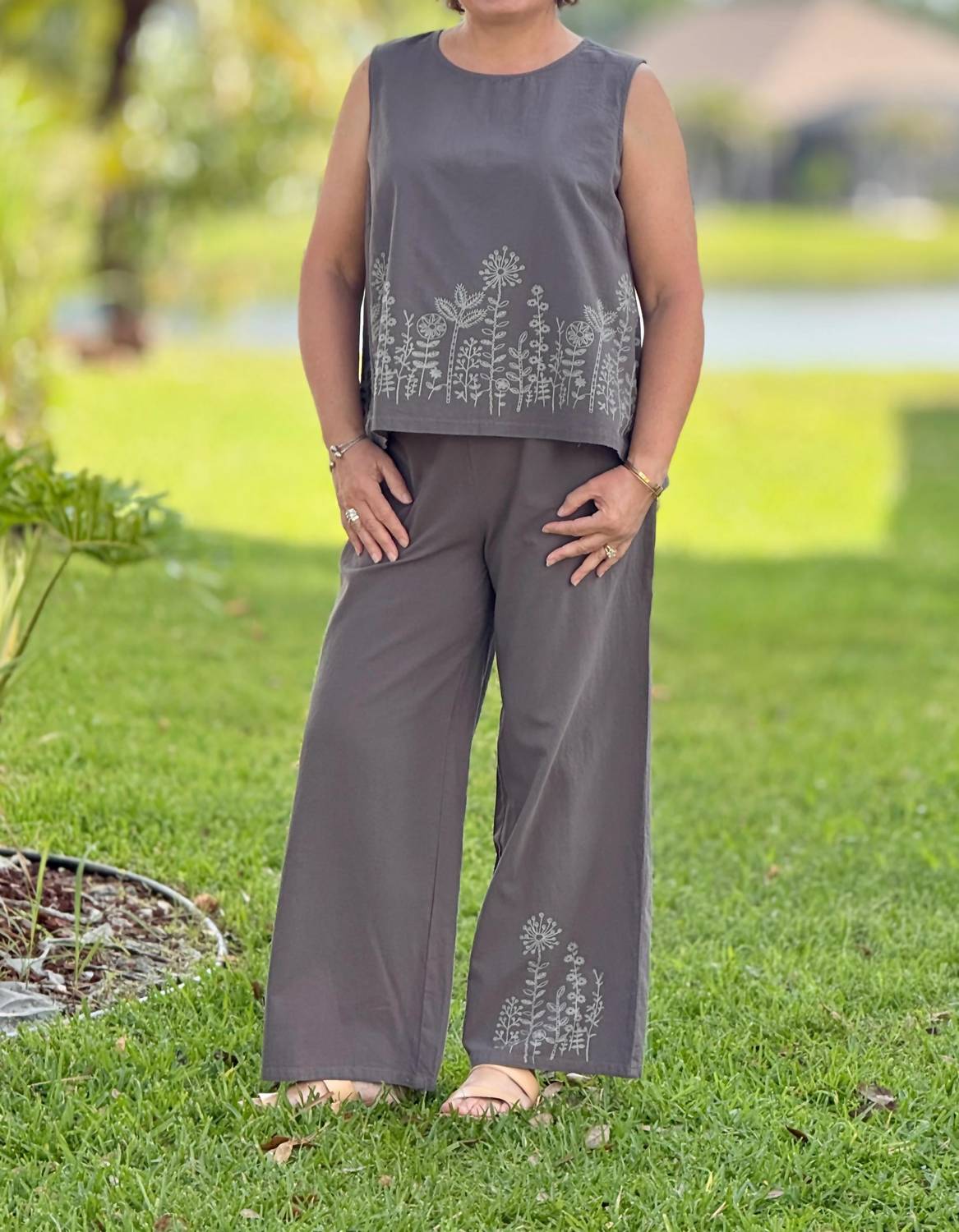Coco + Carmen - Ava Floral Embroidery Tank Top