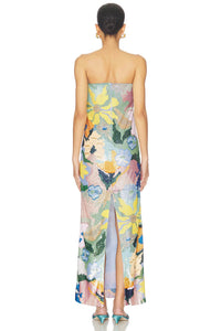 La Fuori - Floral Jacquard Embroidered Gown