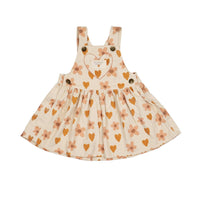 Wild Wawa Kids' Pocket Overall Dress in retro floral heart - kids' dress