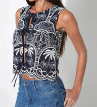 Adelyn Rae - Katherine Scallop Embroidery Top