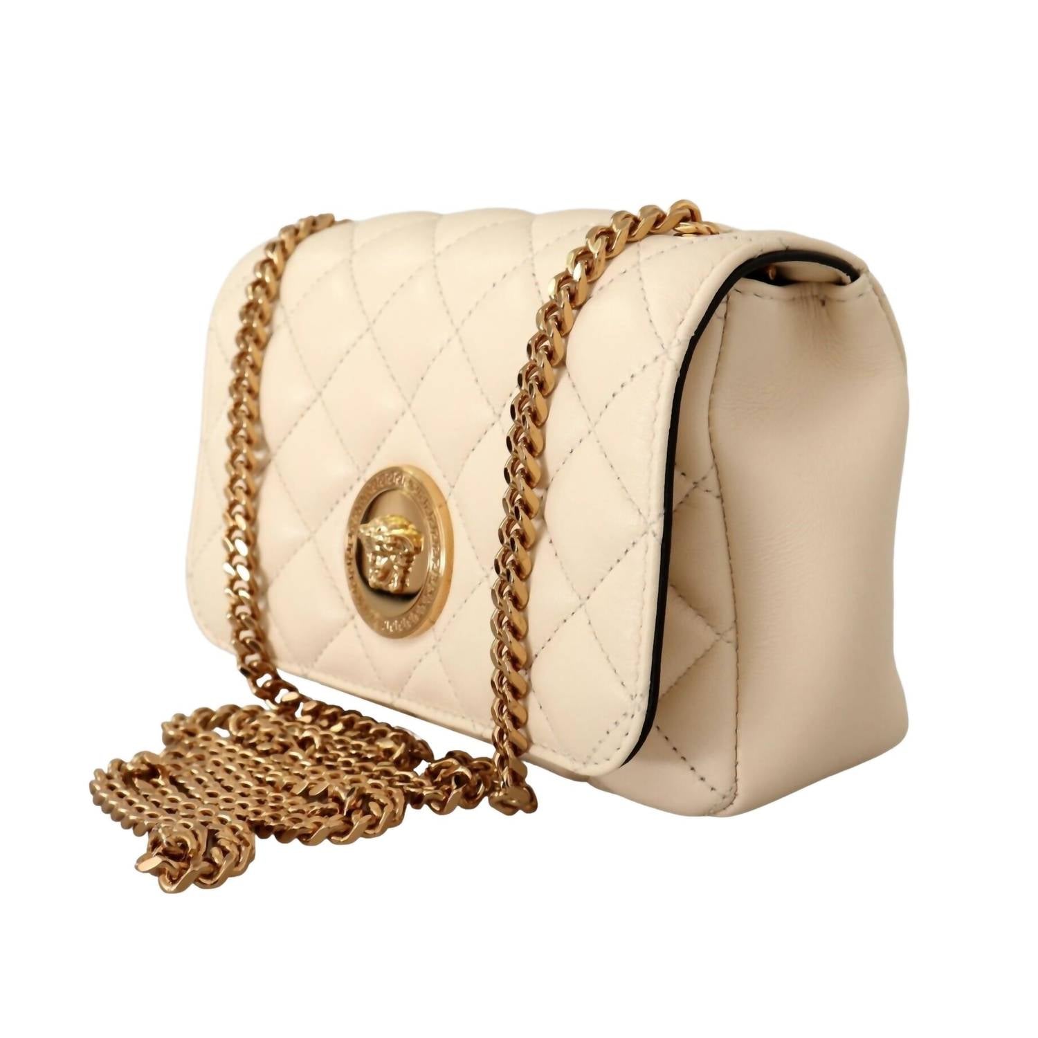 Versace - Women's La Medusa Nappa Quilted Leather Chain Small Crossbody Bag