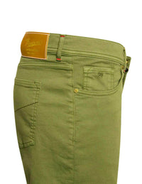 Marco Pescarolo Men's Bull Denim Jeans in pistachio - men's jeans - detail view
