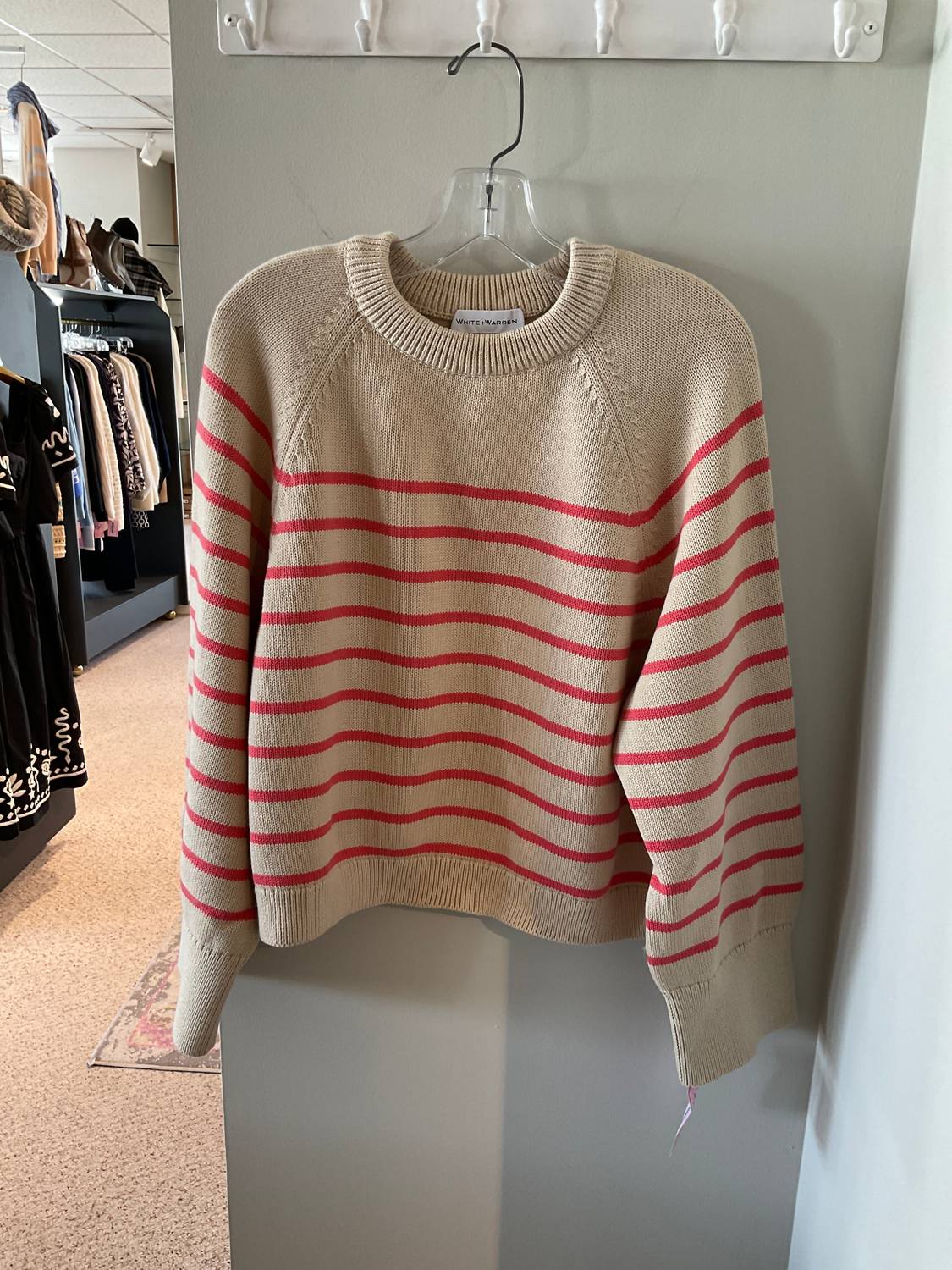 White + Warren - Women's Crewneck Stripe Sweater