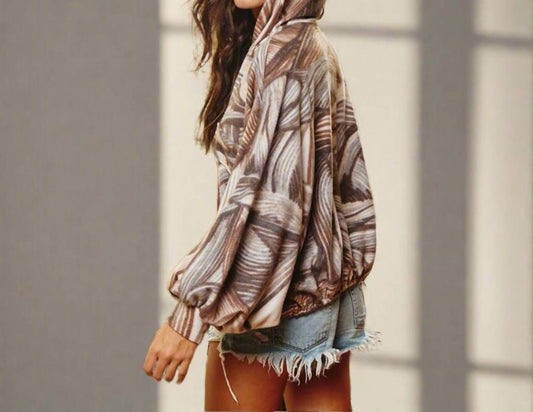 Bucketlist - Brushed Knit Button Up Hoodie