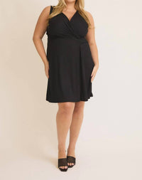 GILLI Lyndsay Surplice Dress in black - women's dress
