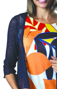 Papa Fashions - Mesh Sweater Cardigan