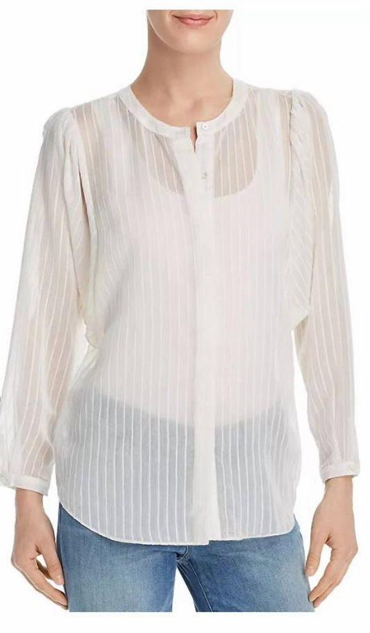 Women Rashelda Striped Sheer Top Blouse