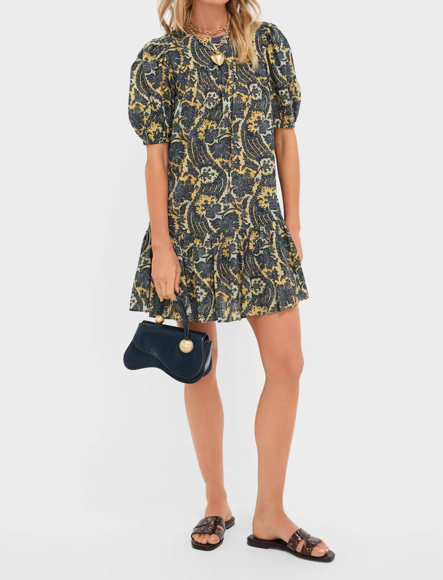Ulla Johnson Rosalie Short Sleeve Mini Dress in luna - women's dress - view 4