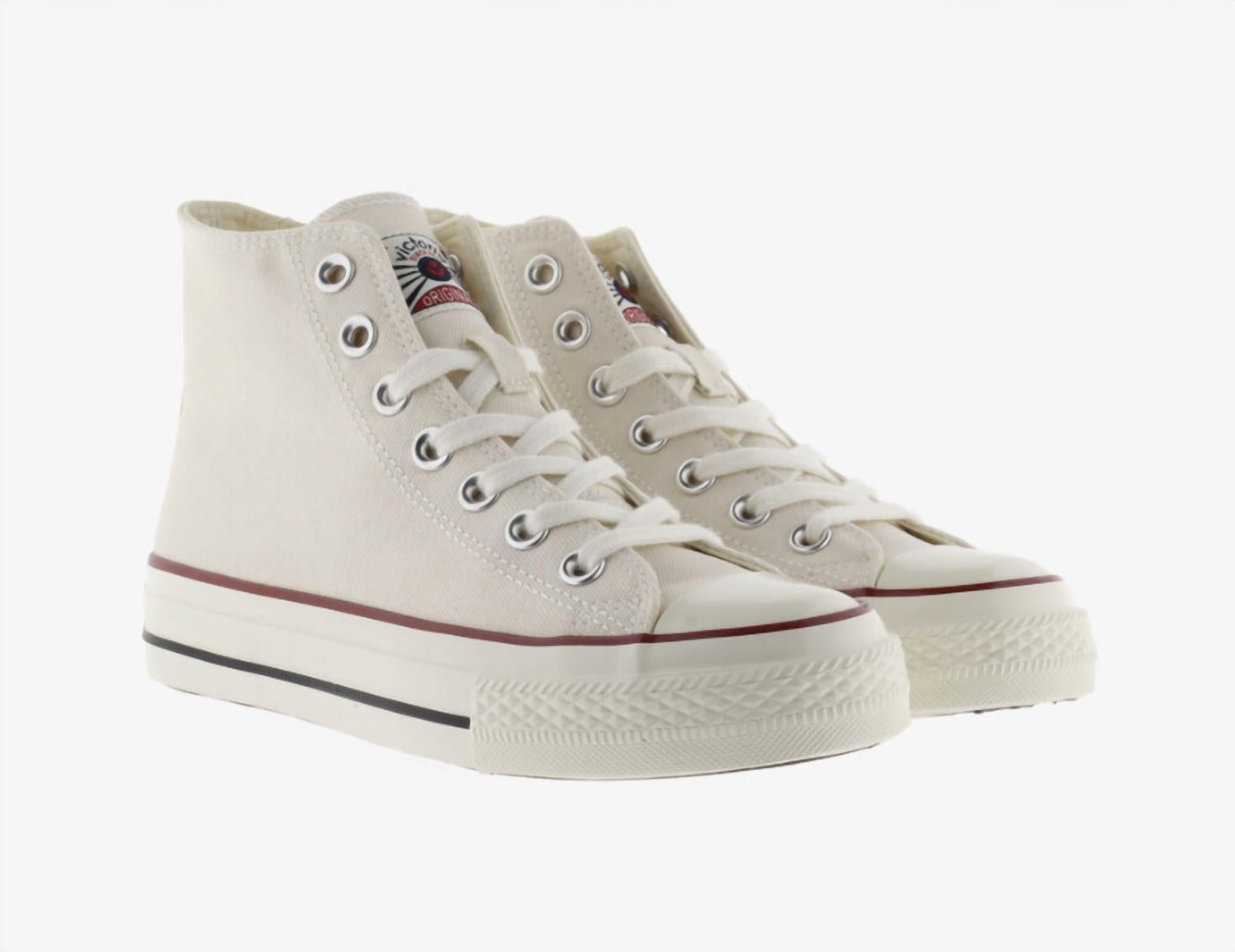 VICTORIA Women's Tribu Brillo Canvas Mid Boot Sneakers in crudo - women's sneaker - view 5