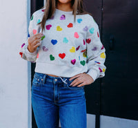 Queen Of Sparkles - Rhinestone Heart Sweatshirt
