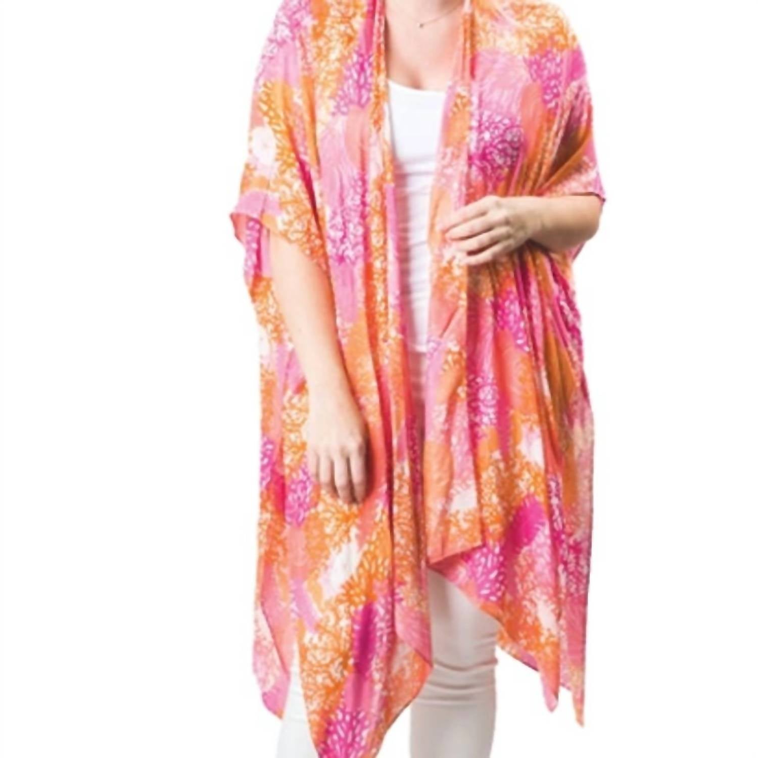Top It Off - Kari Printed Lightweight Kimono Wrap Shawl