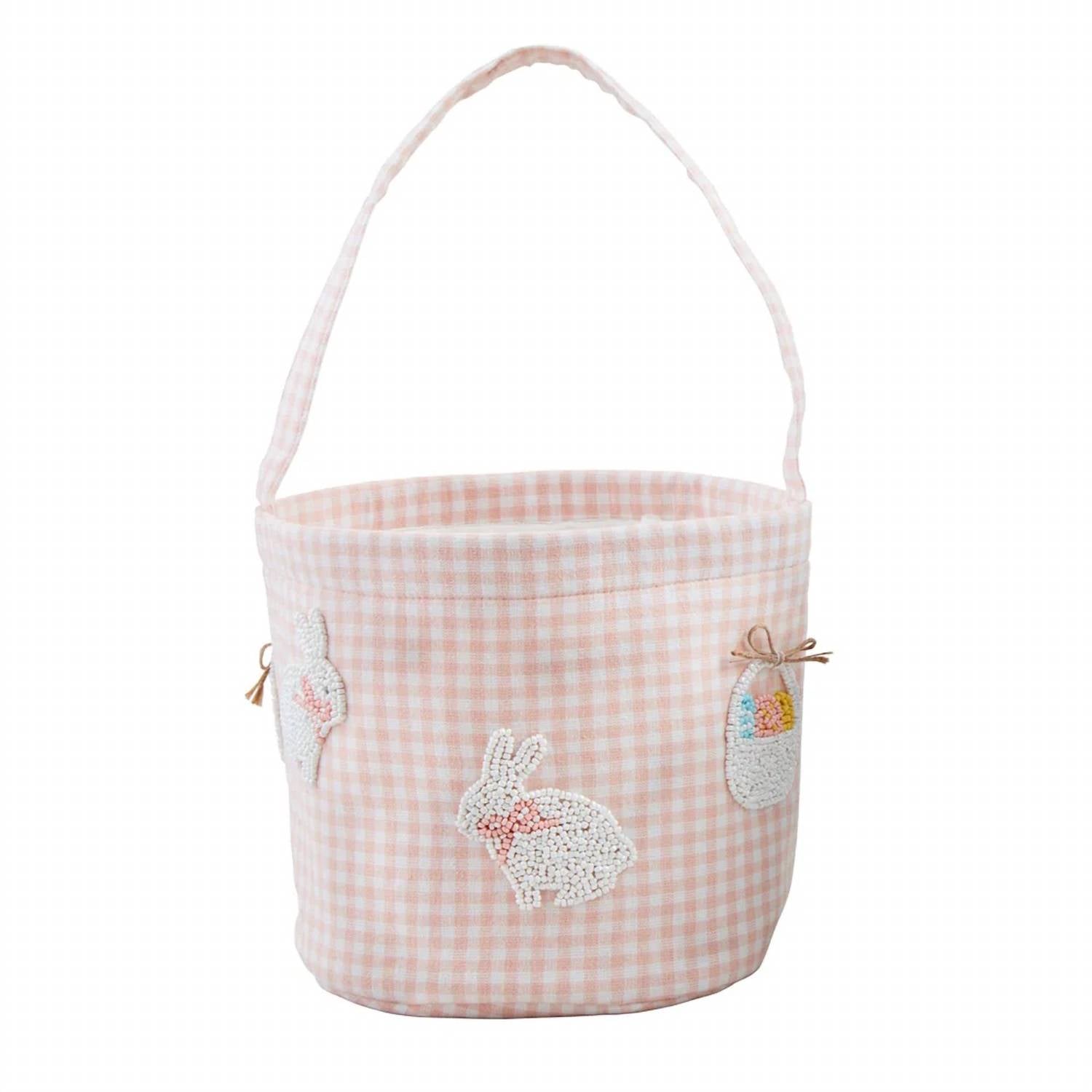 Mudpie - Gingham Beaded Easter Basket