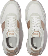 Fitflop - Women's F-mode Flow Sequin Suede Leather Flatform Sneakers