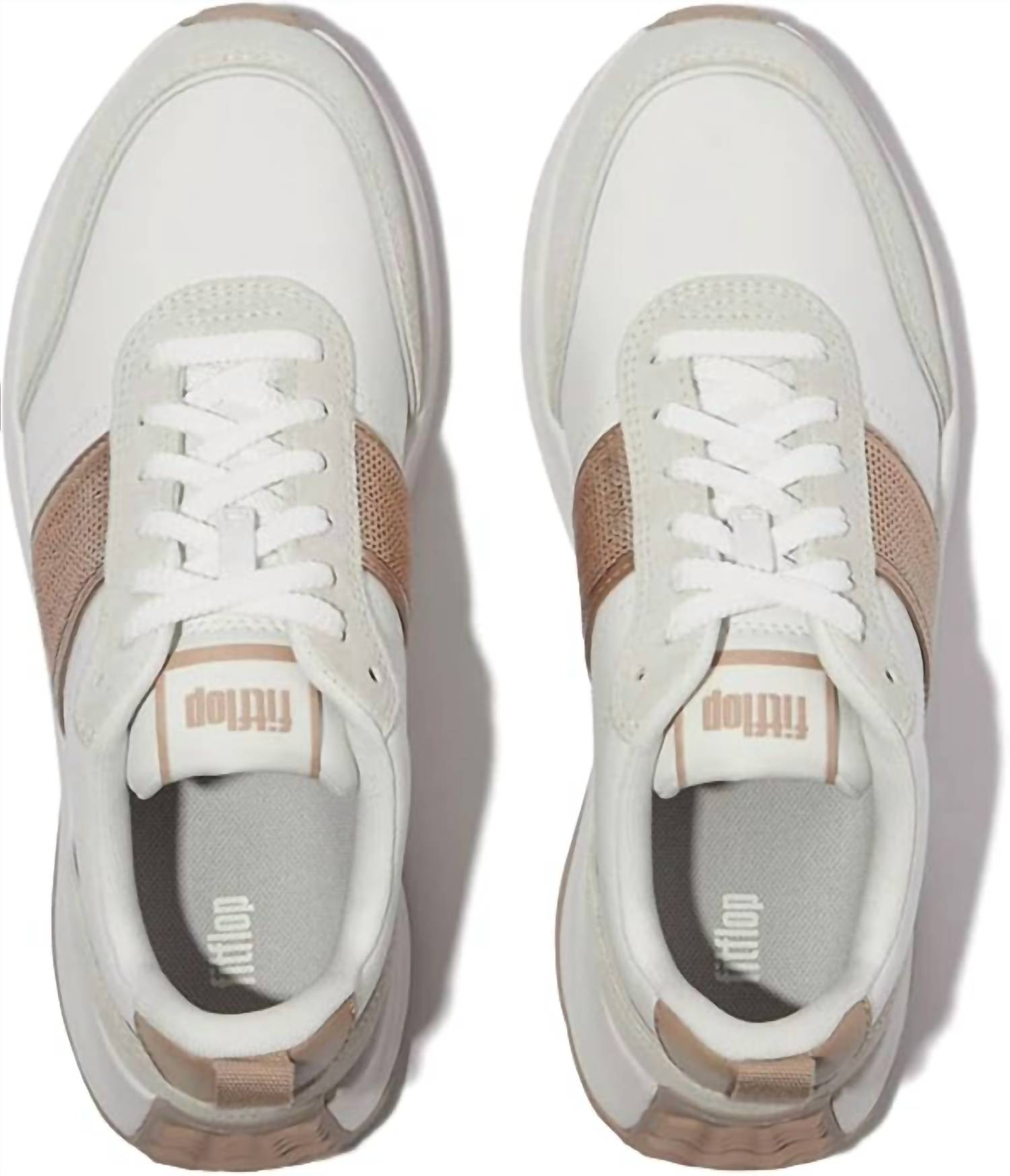 Fitflop - Women's F-mode Flow Sequin Suede Leather Flatform Sneakers