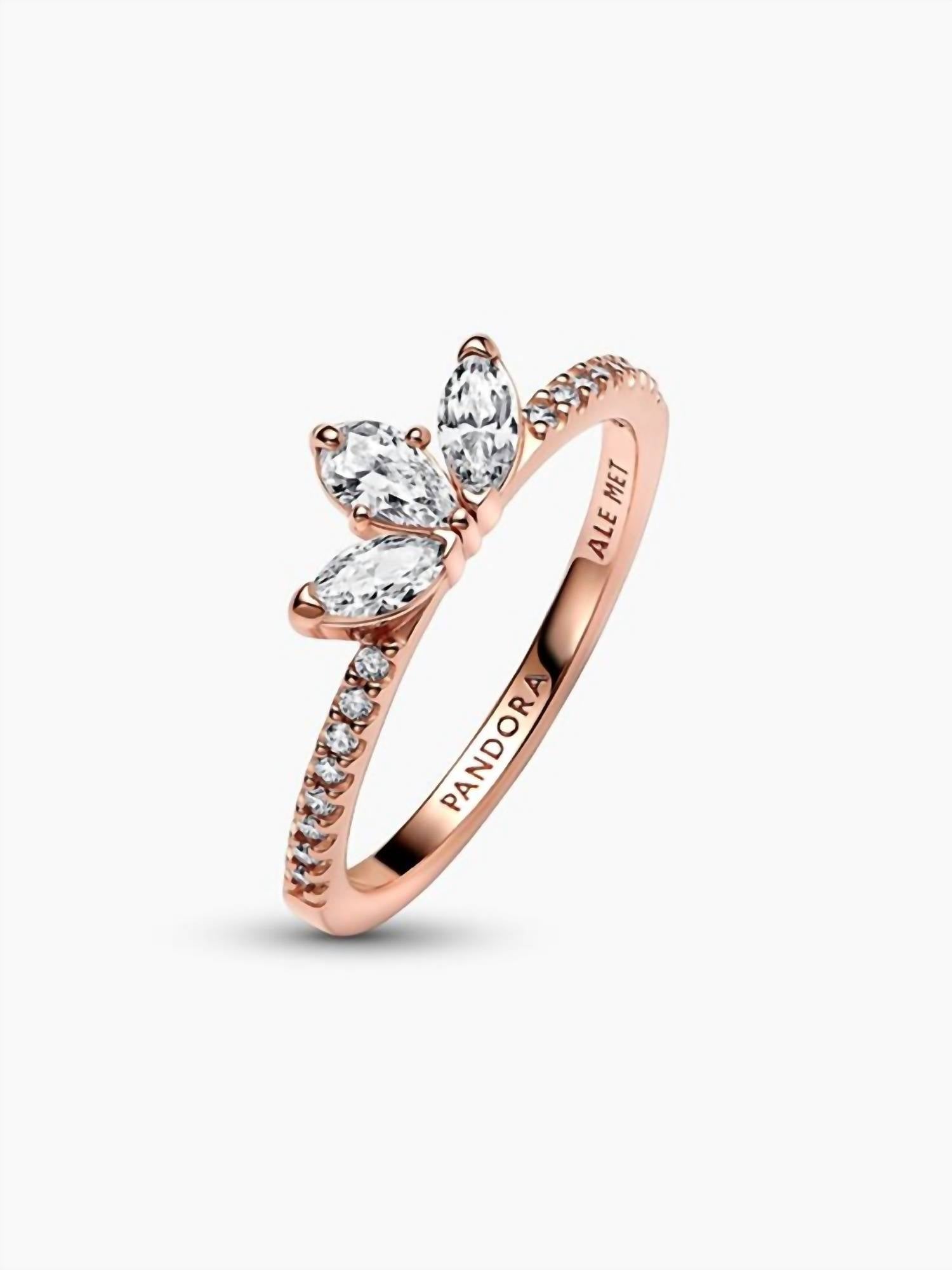 Pandora Women's Herbarium Cluster Ring in rose gold - women's jewelry - view 4
