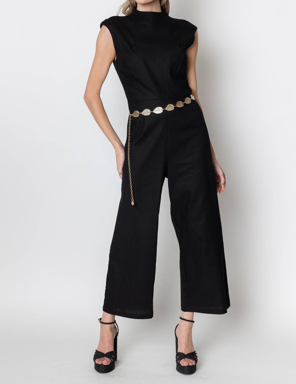 ZETAYE Celeste Linen Cotton Jumpsuit in black - women's pants