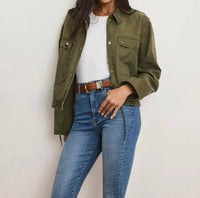 Veronica Beard Stephen Bomber Jacket in army - women's jacket