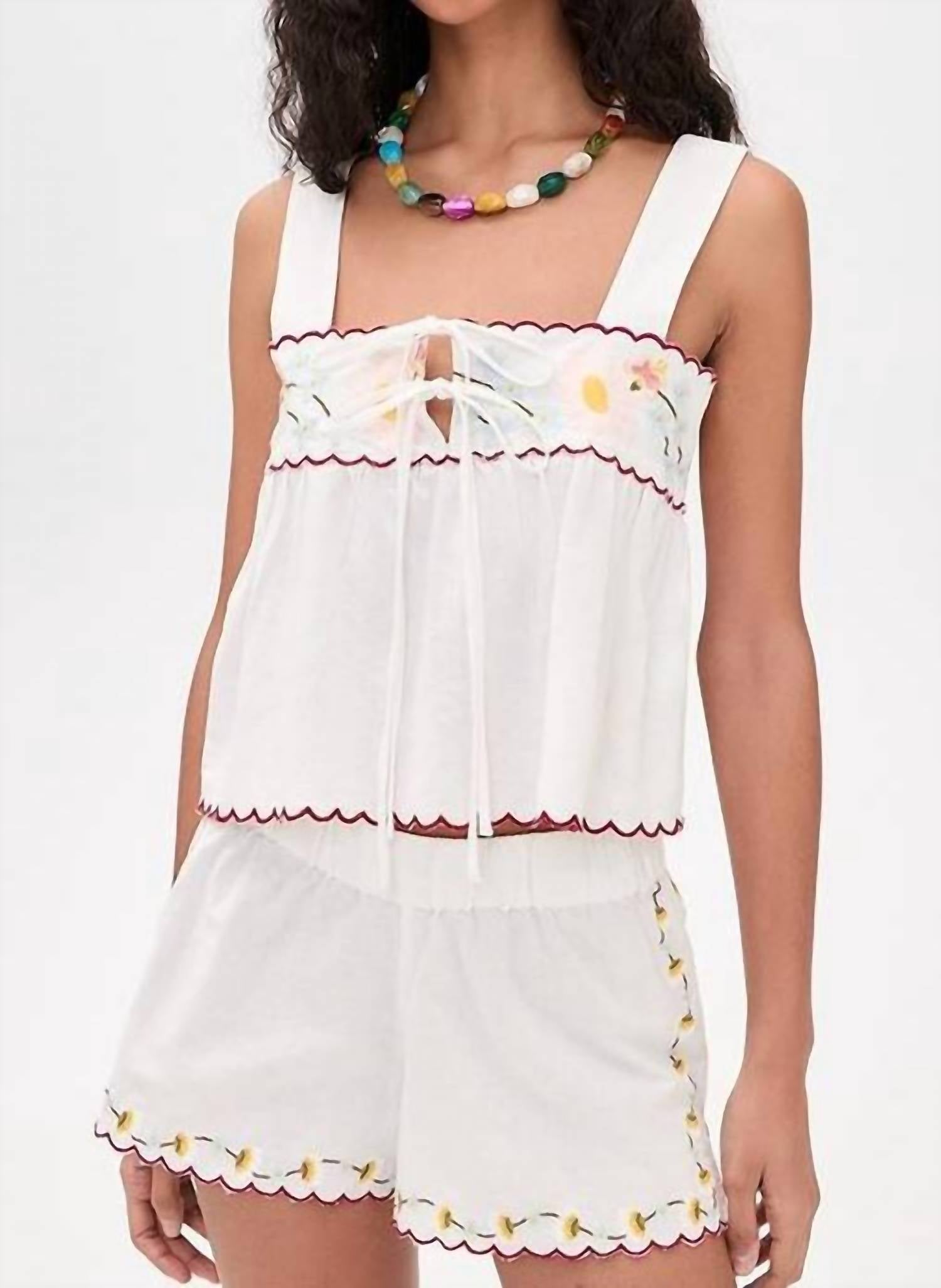 Ciao Lucia - Ander Embroidered Top