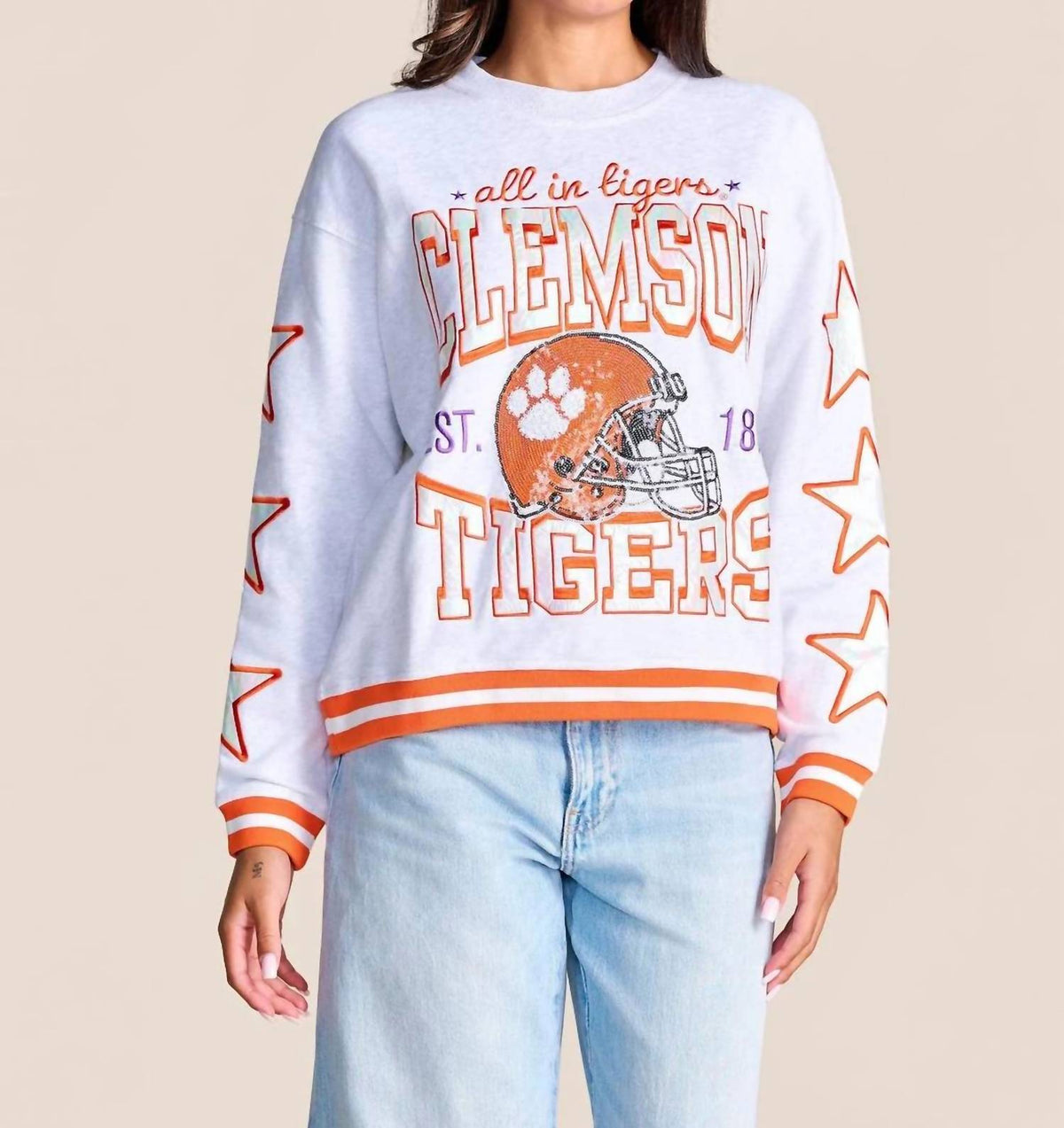 Stewart Simmons - Clemson Hometeam Heathered Crewneck Sweatshirt
