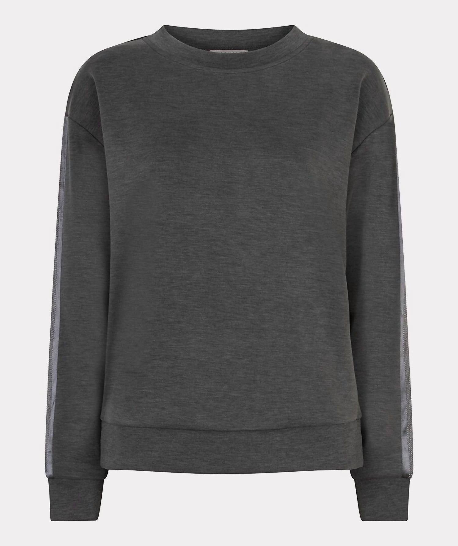 Esqualo - Modal Sweatshirt With Rhinestone Trim