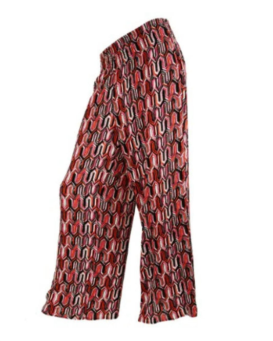 Multiples - Women's Geometric Print Wide Leg Pant