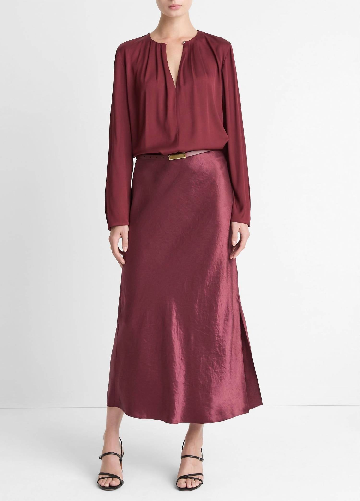 Vince - Pleated Neck Blouse