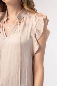 Frame - Pleated Keyhole Blouse