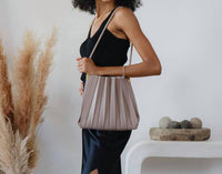 Melie Bianco - Women's Carrie Pleated Vegan Leather Shoulder Bag