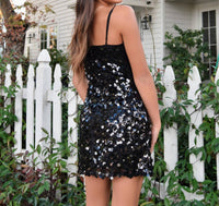8apart Roxie Floral Sequin Mini Dress in black - women's dress - detail view