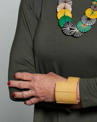 Sylca Designs - Women's Round Wooden Geometric Bracelet