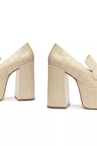 Schutz - Women's Viola Crocodile-embossed Block High Heels