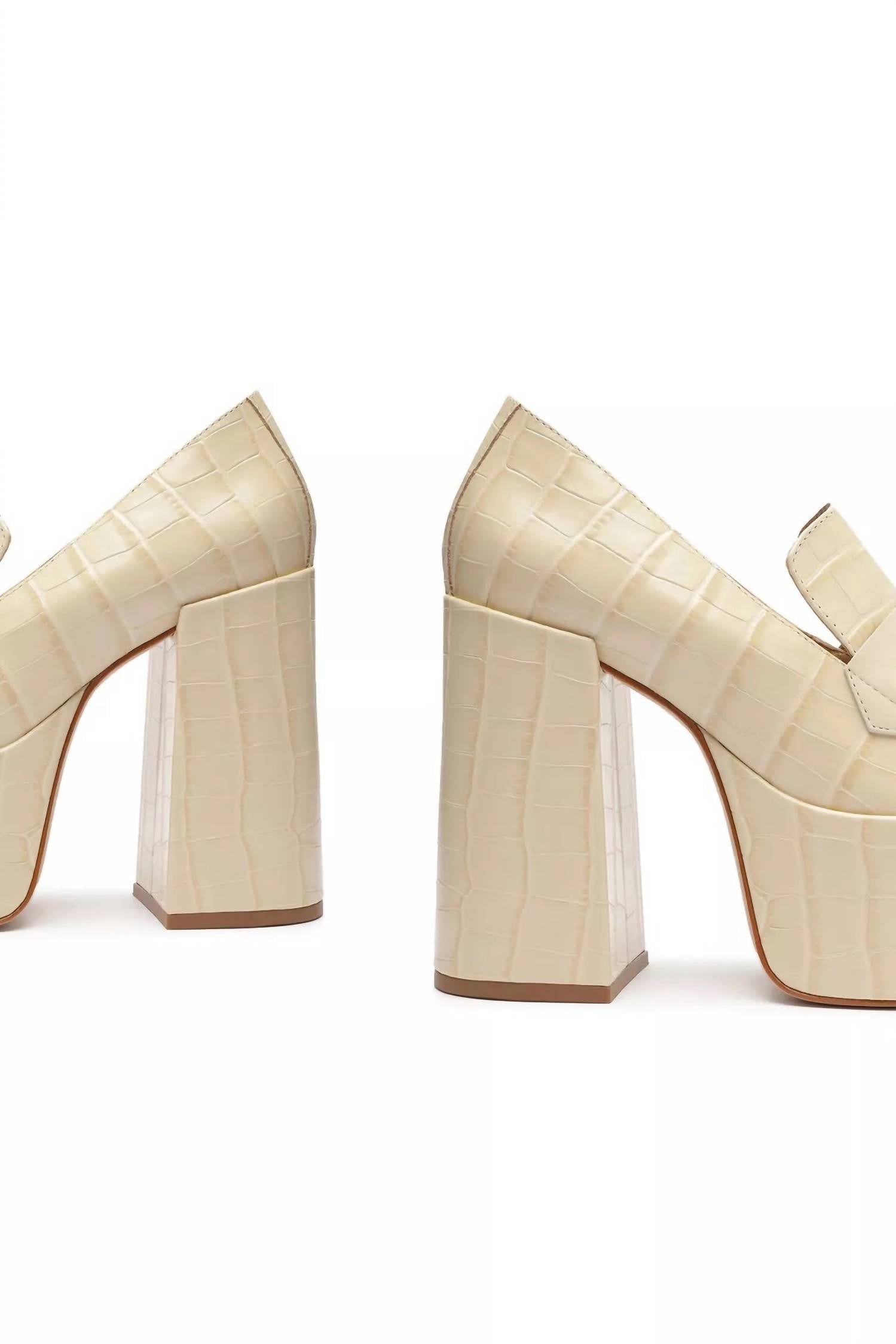 Schutz - Women's Viola Crocodile-embossed Block High Heels